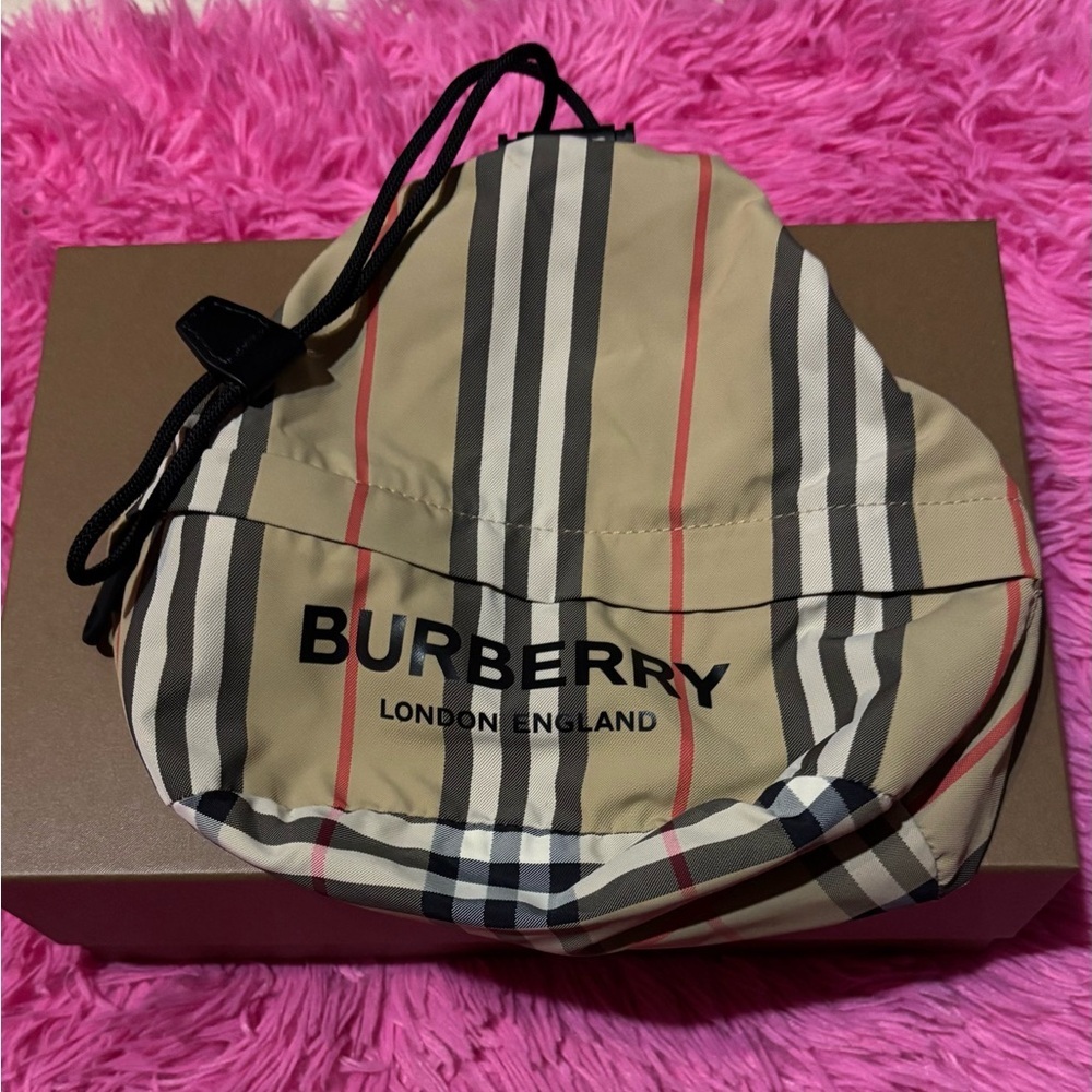 Burberry Icon Stripe drawcord Pouch Bag